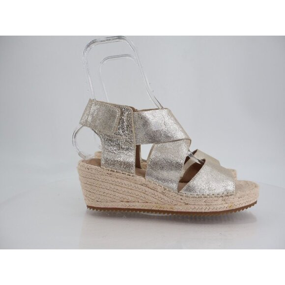 Eileen Fisher Womens Weslia Leather Ankle Strap Wedge Espadrille Sandals Size 10 - Picture 2 of 12
